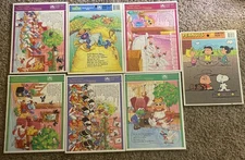 Vintage Golden Frame Tray Puzzle Lot of 7 Muppet Babies & Peanuts