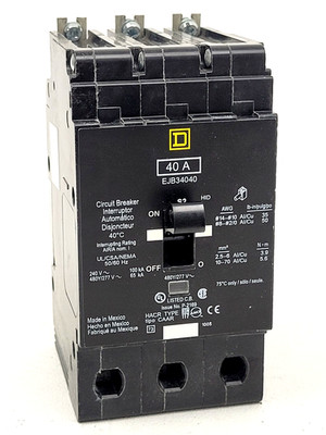 EJB34040 Square D 40 Amp 480 Volt Circuit Breaker - Next Day Option