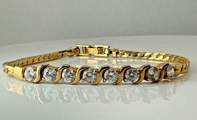 Armband goldfarben Strass Diamanten Kettenverschluss