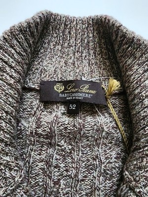 $2560 LORO PIANA Treccia Mezzocollo 100% Baby Cashmere Sweater 52