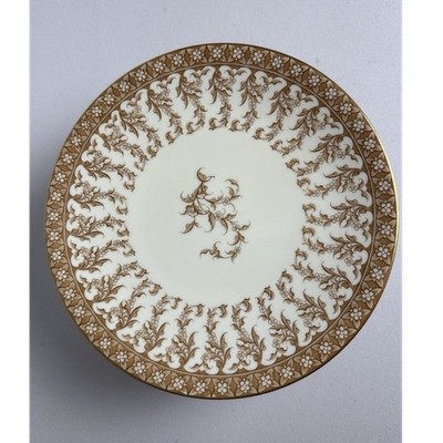 Antique Royal Worcester Plates Set of 11 Brown Gold Floral 1887 Rd No 68548