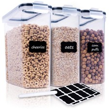 Cereal Containers Storage Set - 3 Piece Airtight Large Dry Cereal