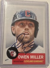 SIGNED OWEN MILLER TOPPS LIVING SET CLEVELAND GUARDIANS AUTOGRAPHED CARD #528