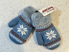 Kids Toddlers Knit  Faux Fur Lined Mittens - New w/Tags - Escape Polar Extreme