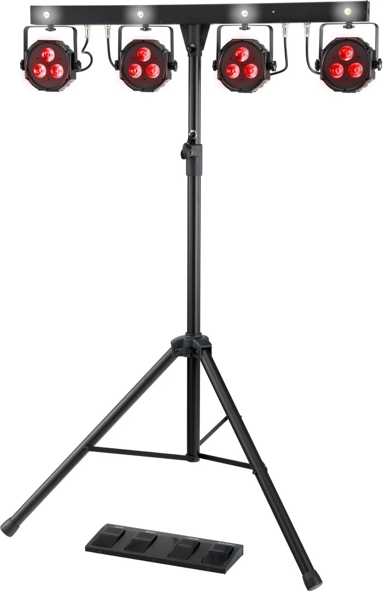Sistema completo Tri-LED y estroboscópico extremadamente brillante con control de pie inalámbrico y trípode