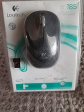 New Logitech M185 Wireless Mouse USB Nano Windows Based And Mac Black