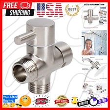 Solid Brass G1/2" Shower Arm All Metal Universal 3-Way Diverter Valve for Han...