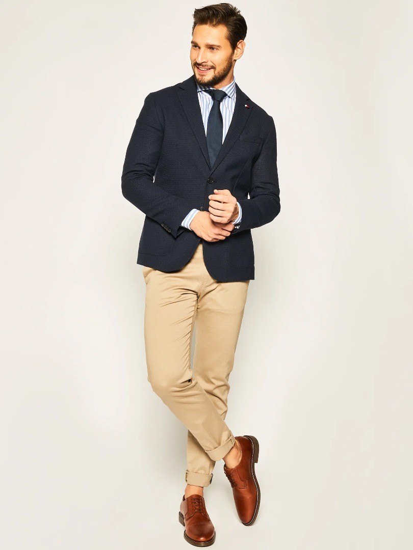 Blazer Tommy Hilfiger Uomo Slim Fit Navy Nuovo
