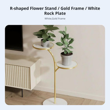 Image of 2-Tier Floor Plant Stand Minimalist Design 2-Tier Display Stand Easy Assembly