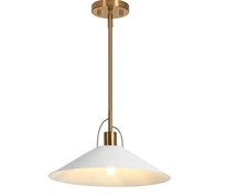 LNC Modern Raratienner 1-Light 14" White and Gold Modern Pendant Light A0523601
