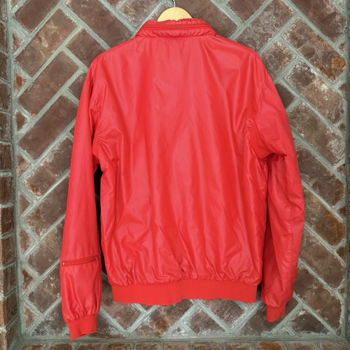 Vintage Izod Lacoste Windbreaker Roll Up Hood Men’s Size Large Red Pockets 80s - Picture 2 of 13