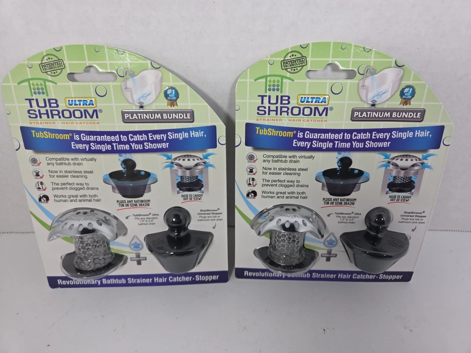 TubShroom Ultra Platinum Bundle Bathtub Strainer / Hair Catcher / Stopper