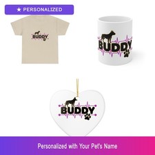 Custom Pitbull Pit Bull Paw Print Gift Set Shirt Mug Ornament Personalized Pet