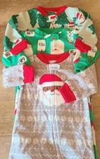 Carter  s Simple Joys Infant Fleece Footed Santa Christmas Pajamas Size 3-6 Mos