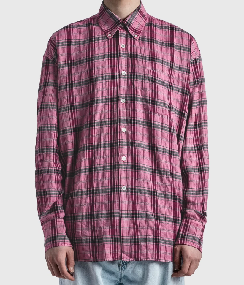 OUR LEGACY BORROWED LONG SLEEVE SHIRT PINK SIZE 48 (MEN’S L) GENTLY USED - Image 3 of 3