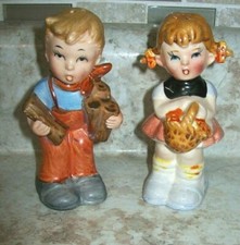 Artmark Boy and Girl Salt Pepper Shakers Hummel like