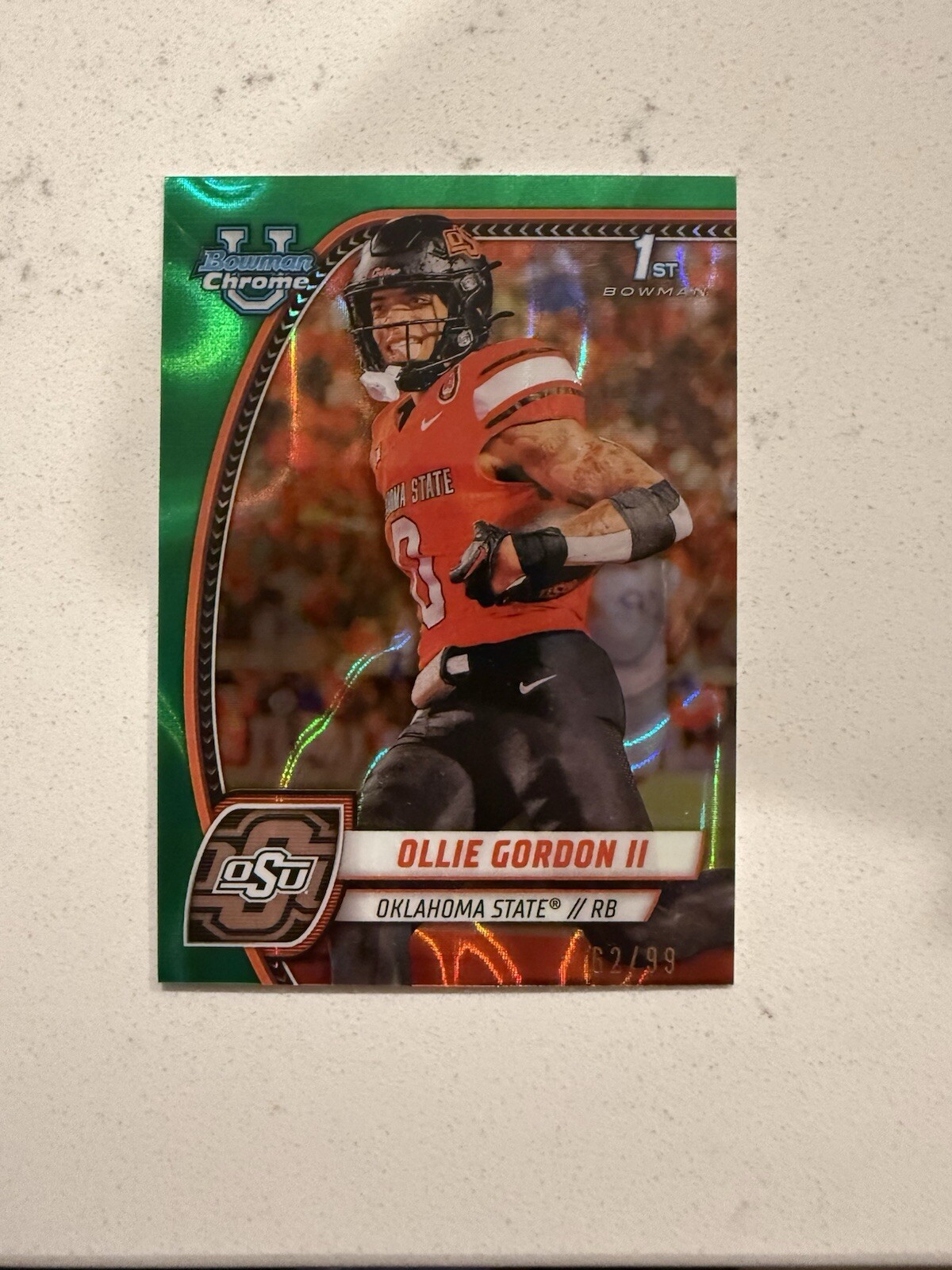 2024 Bowman University Chrome - Green Refractor #197 Ollie Gordon II /99 (RC)