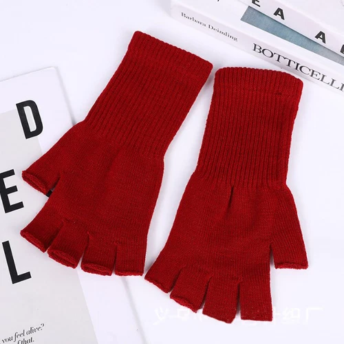 Thermal Fingerless Gloves Mens Womens Knitted Warm Winter Half Finger Mittens UK - Picture 16 of 27
