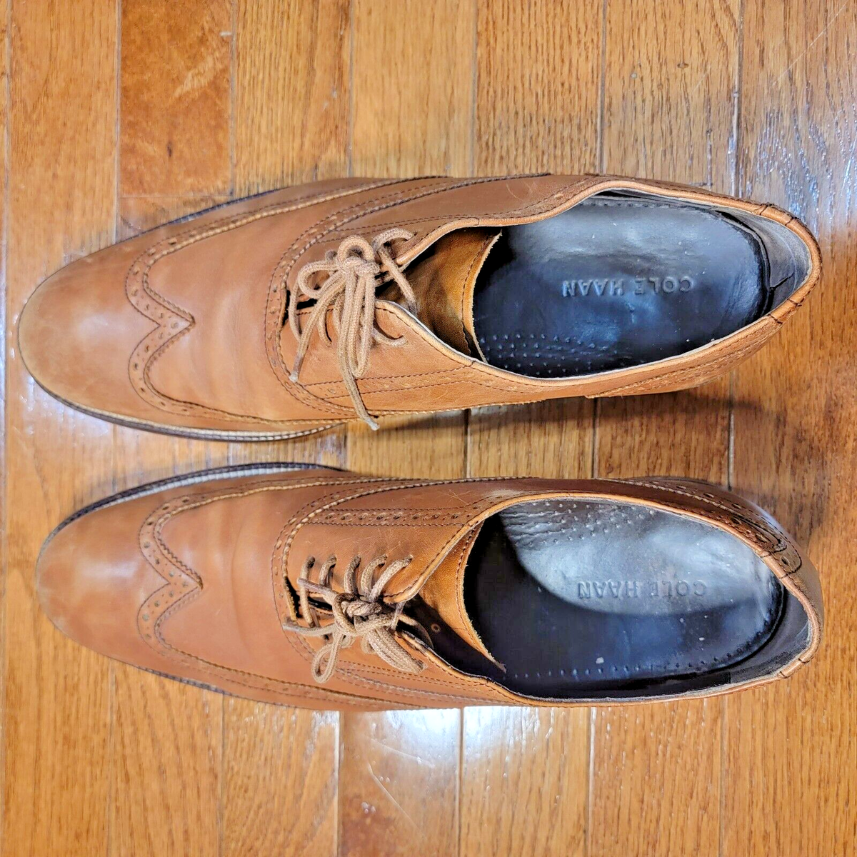 Cole Haan Williams Wingtip Oxford Mens 9M British Tan Leather Dress Shoes C12210 COLE HAAN Mens 12 British Tan Leather Williams Wingtip  main image 3