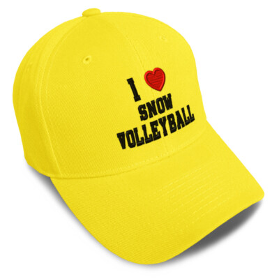 Baseball Cap I (Love) Snow Volleyball Red Heart Sports Lovers Snow Volleyball