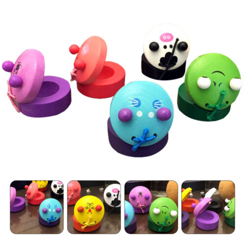 5 Pcs Musical Instrument Finger Castanets Toys Wooden Percussion Kids for