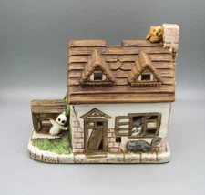 Vintage Halloween Votive Tea Light Candle Trinket House #3684 Free Shipping