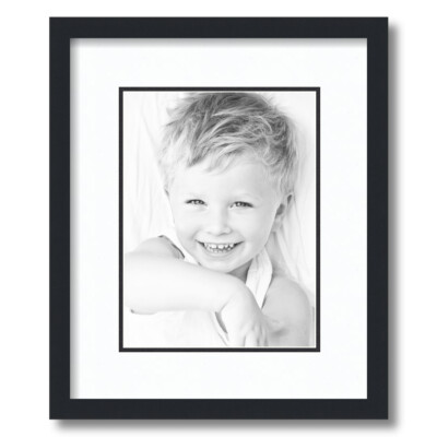 ArtToFrames Matted 13x16 Black Picture Frame with 2'' Double Mat, 9x12 Opening