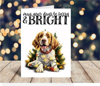 Clumber Spaniel Hund Weihnachtskarte Handarbeit von Starprint G&D