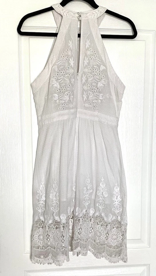 CALYPSO ST. BARTH White Dasema Cotton Embroidered Eyelet Cotton Cutout Dress M 8 - Image 3 of 4