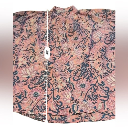 Alix of Bohemia Kiki Jaipur Bluse Knopfleiste Langarm Oberteil in Rosa Blau - Bild 10 von 10