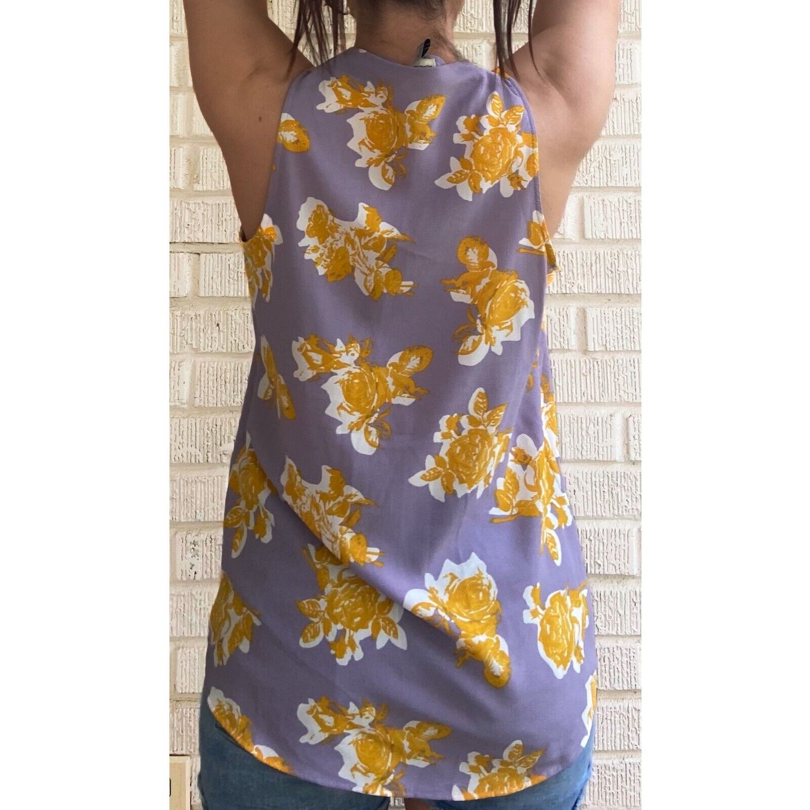 Womans Adrienne Vittadini lavender/mustard tunic … - image 2