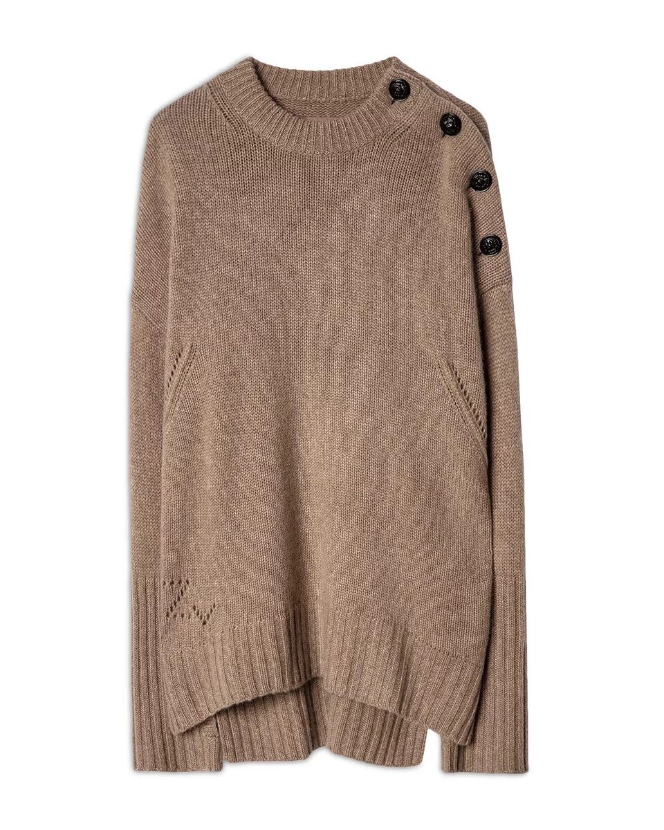 Zadig & Voltaire Malta Button Cashmere Sweater Top Pullover Zadig & Voltaire Malta Button Cashmere Sweater Top Pullover