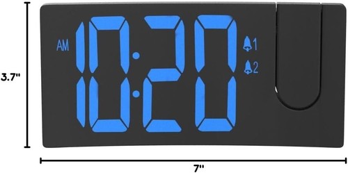 Advanced Projection Alarm Clock with USB Port, Dual Alarms & Bright LED Display - Picture 9 of 9
