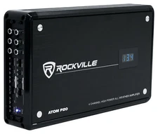 Rockville ATOM P20 1600w 4-Channel Marine/ATV/Car Bluetooth Amplifier+Volt Meter
