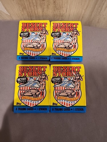Desert Storm Victory Series Trading Cards Sealed Wax Pack Topps 1991 USA 4 Packs