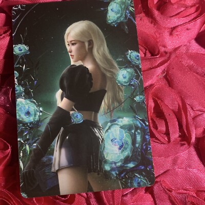 ROSE BLACKPINK Crystal Flower Edition Kpop Girl Photo Card BLUE ROSES