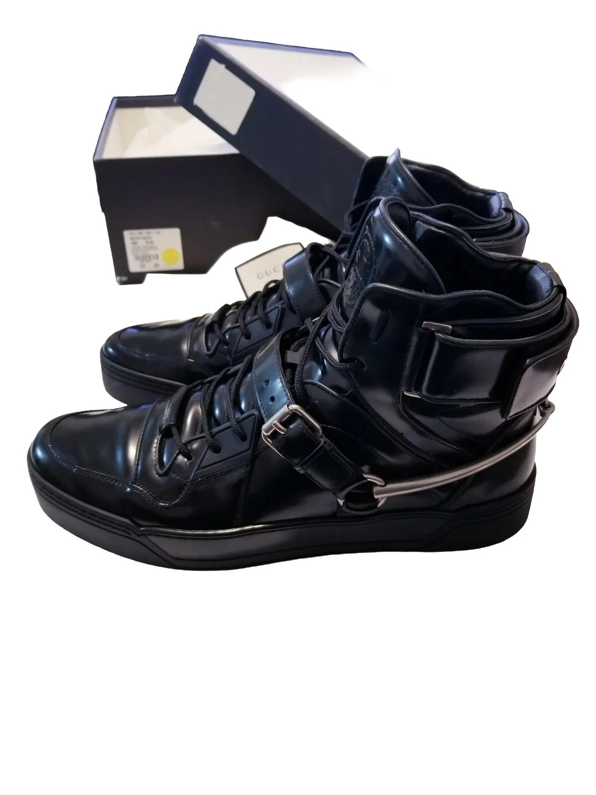 Chaussures/bottes homme Gucci Magnum/Miro 'doux haut haut haut noir 407373 taille 10G