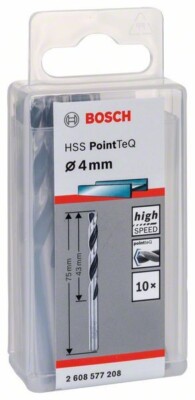 Bosch Accessories 10-piece PointTeQ HSS Twist Drill Bit for metal, ф4mm, DIN338
