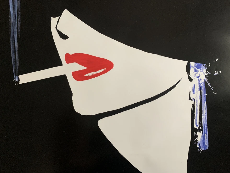 LA CIGARETTE 1983 RENÉ GRUAU EDITIONS DESASTRE, Cartaz Francês Vintage Original - Imagem 2 de 4