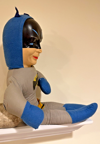 Extremely Rare 1966 West Batman Commonwealth Toys Rubber Face Plush Doll 23" - Picture 2 of 7