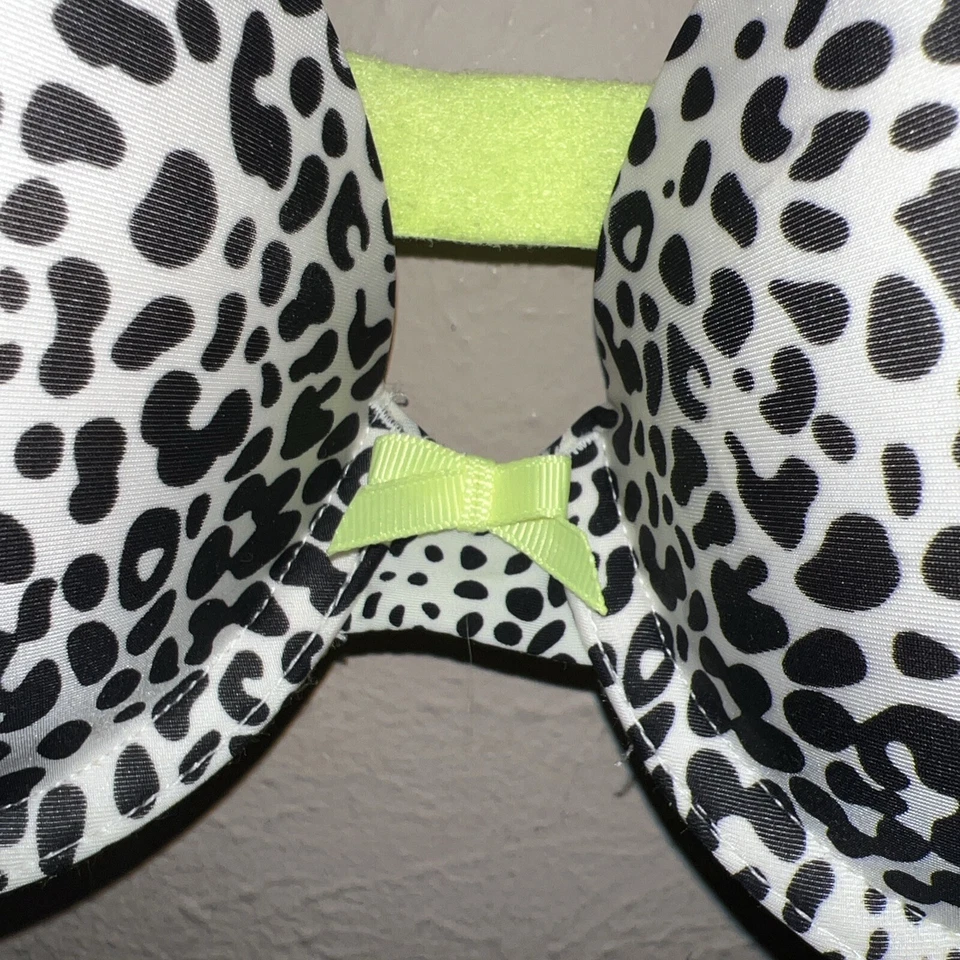 Victoria's Secret Bra Womens 34C Black White Leopard Demi Very Sexy Neon Yellow - Image 2 of 4