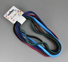 Dark Colors set pack of 6 stretch elastic sport headband no metal 3/8" hair band