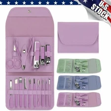 16 Piece Manicure Pedicure Nail Care Set Cutter Cleaner Cuticle Clippers Kit US