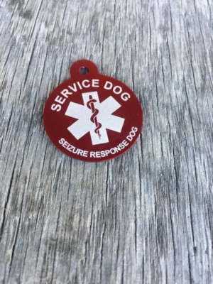 Large Personalized Aluminum Seizure Response Service Dog Pet ID Tag EMAIL INFO