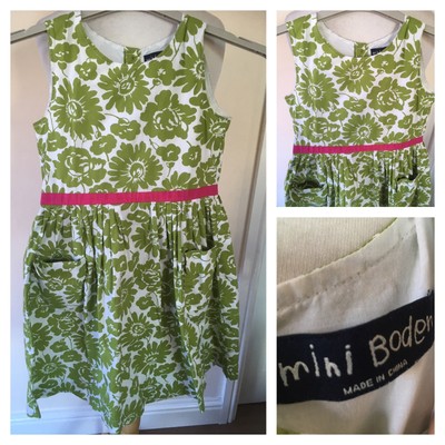 girls green floral dress