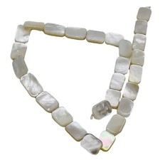 Natural Mother of Pearl Shell Rectangle Bead Strand  13x9x3mm to 18x12x2.5mm 