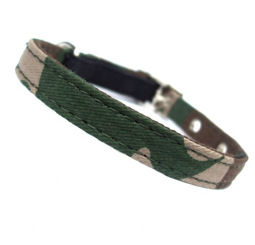 Army Camo Cat Collar Safety Elastic Kitten Green Brown Camouflage Print BN w/tag - Picture 3 of 7