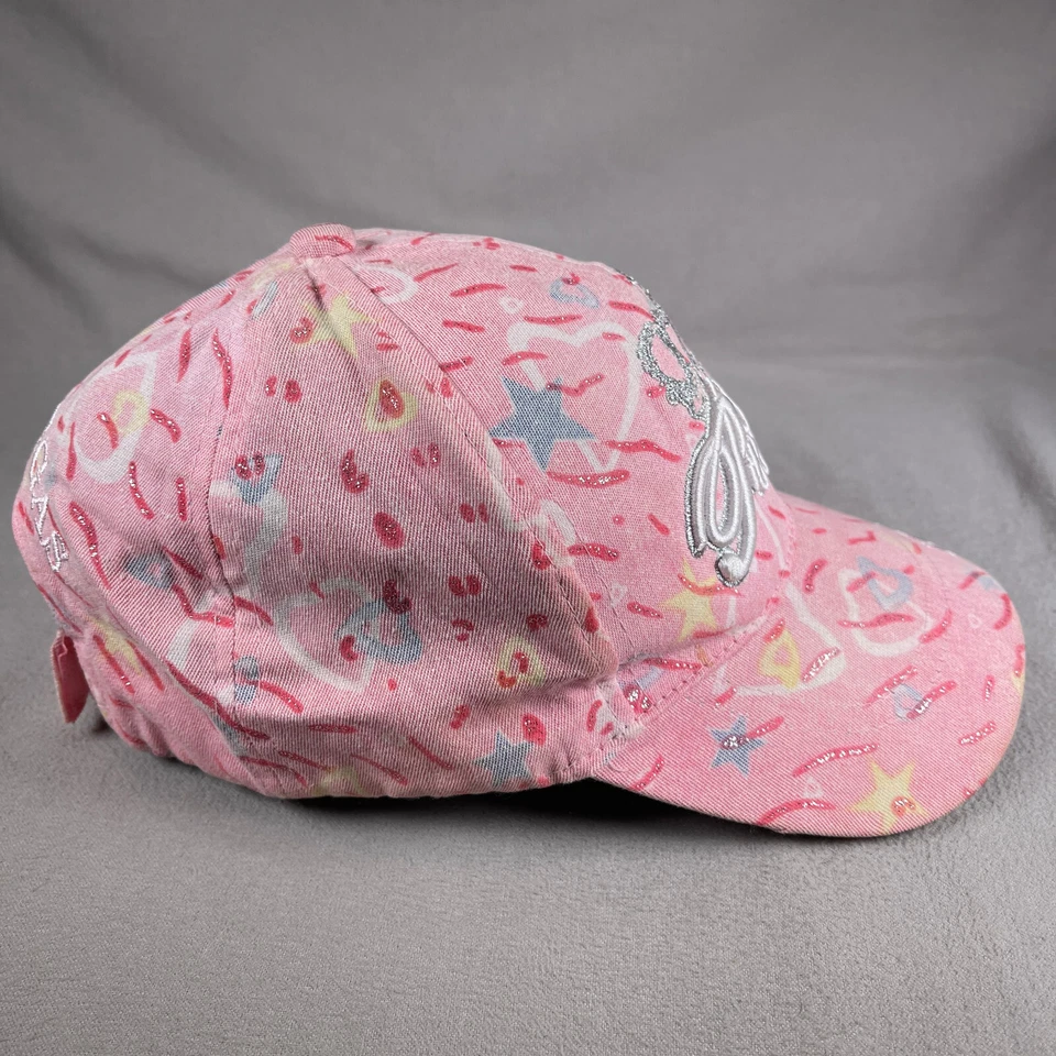 Princess Las Vegas Hat Women OS Pink Strapback Baseball Cap Glitter Embroidered - Image 4 of 4