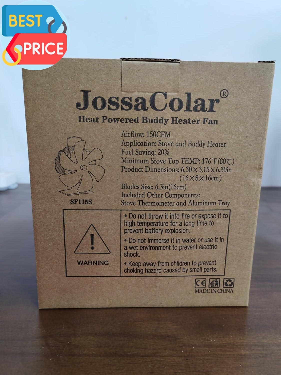 Wood Stove Fan for Buddy Heater, Heat Powered Fireplace Fan Thermoelectric Therm