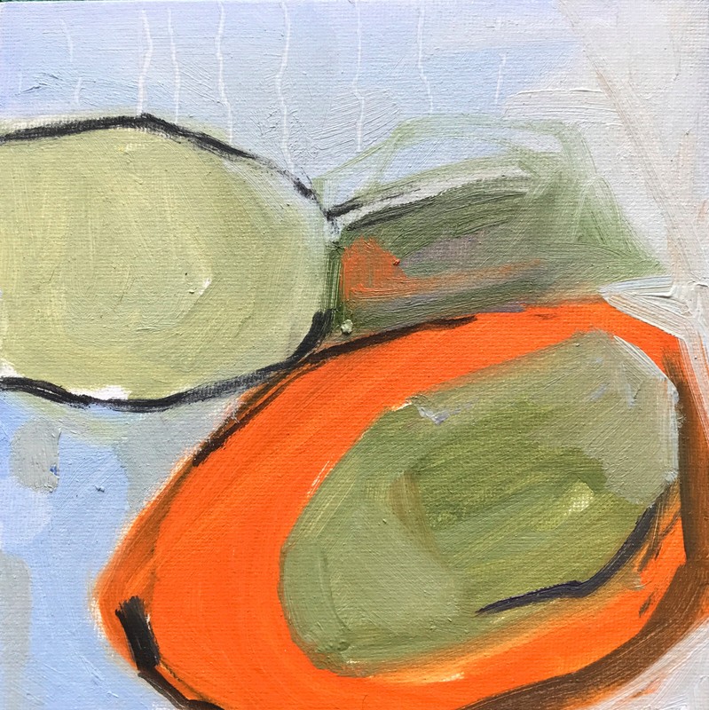 TWOBADARTISTS Original Abstract Oil Painting Colorful Orbs OOAK Artwork 6x6